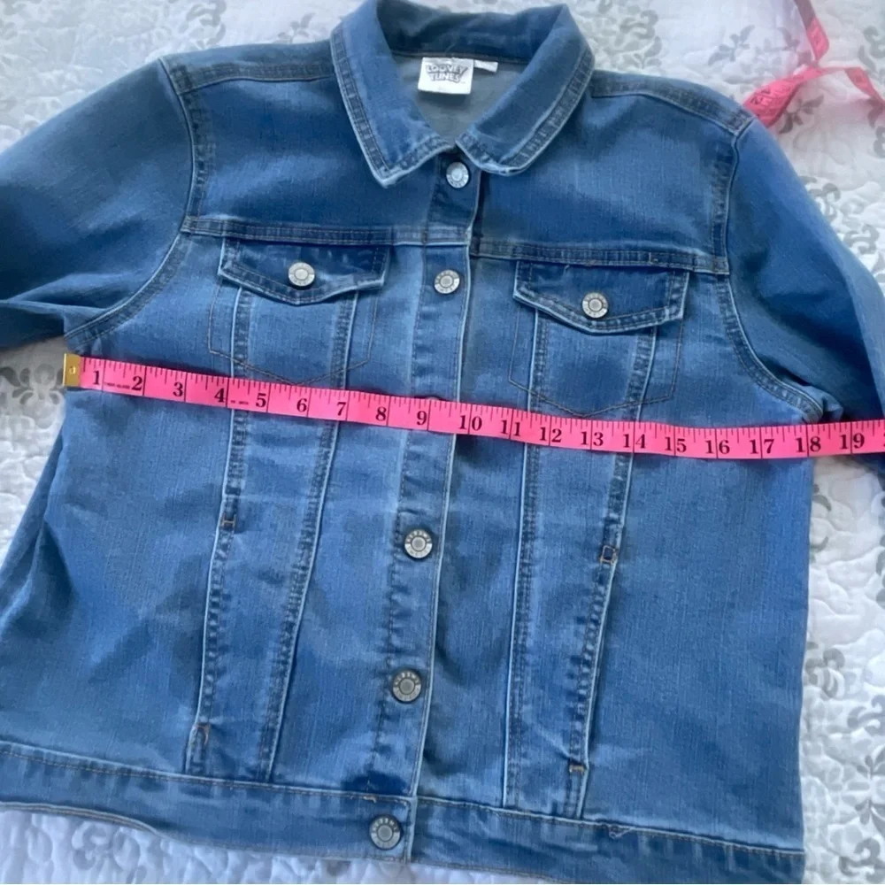 Girls Looney Tunes Tweety Bird Denim Basic Jacket Blue XL 14-16